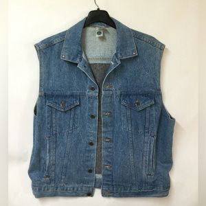 Vintage ‘Hogs on the High Seas’ Biker Rally Embossed denim vest Medium